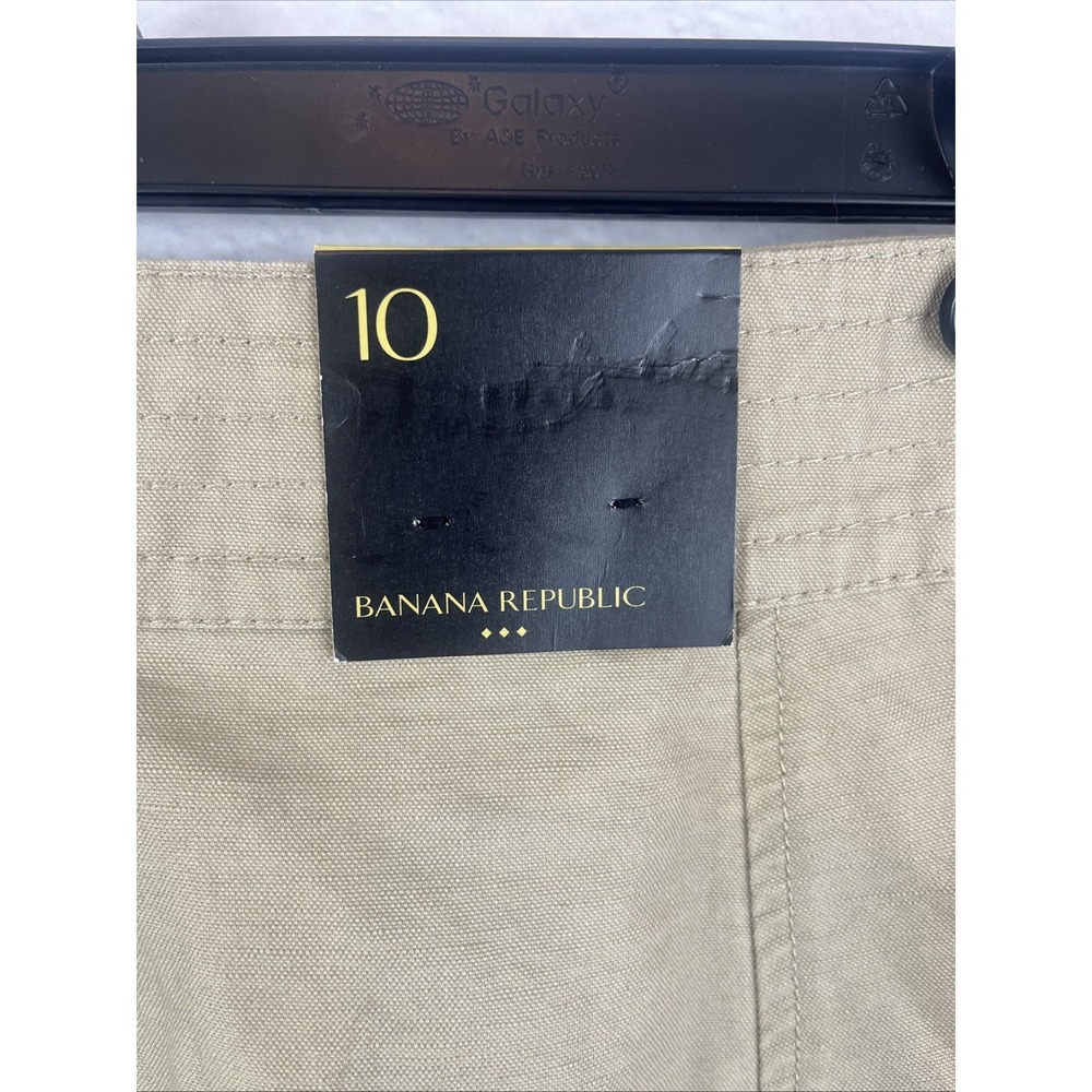 Banana Republic NWT Preppy Coastal Linen Blend Cargo Khaki Skirt Size 10 - Picture 4 of 8